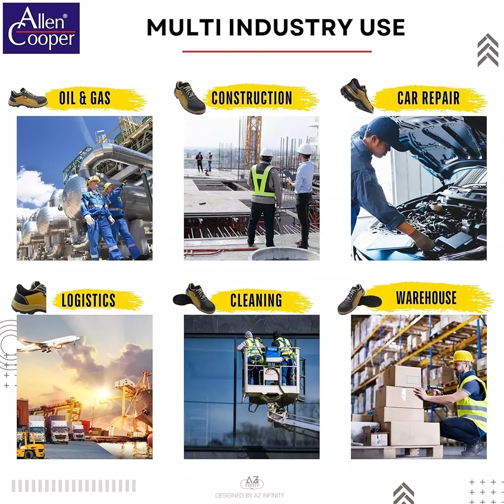 allen-cooper-steel-toe-safety-shoe-low-ankle-pu-sole-uk-6-size-black-for-industrial-use-acl-1702