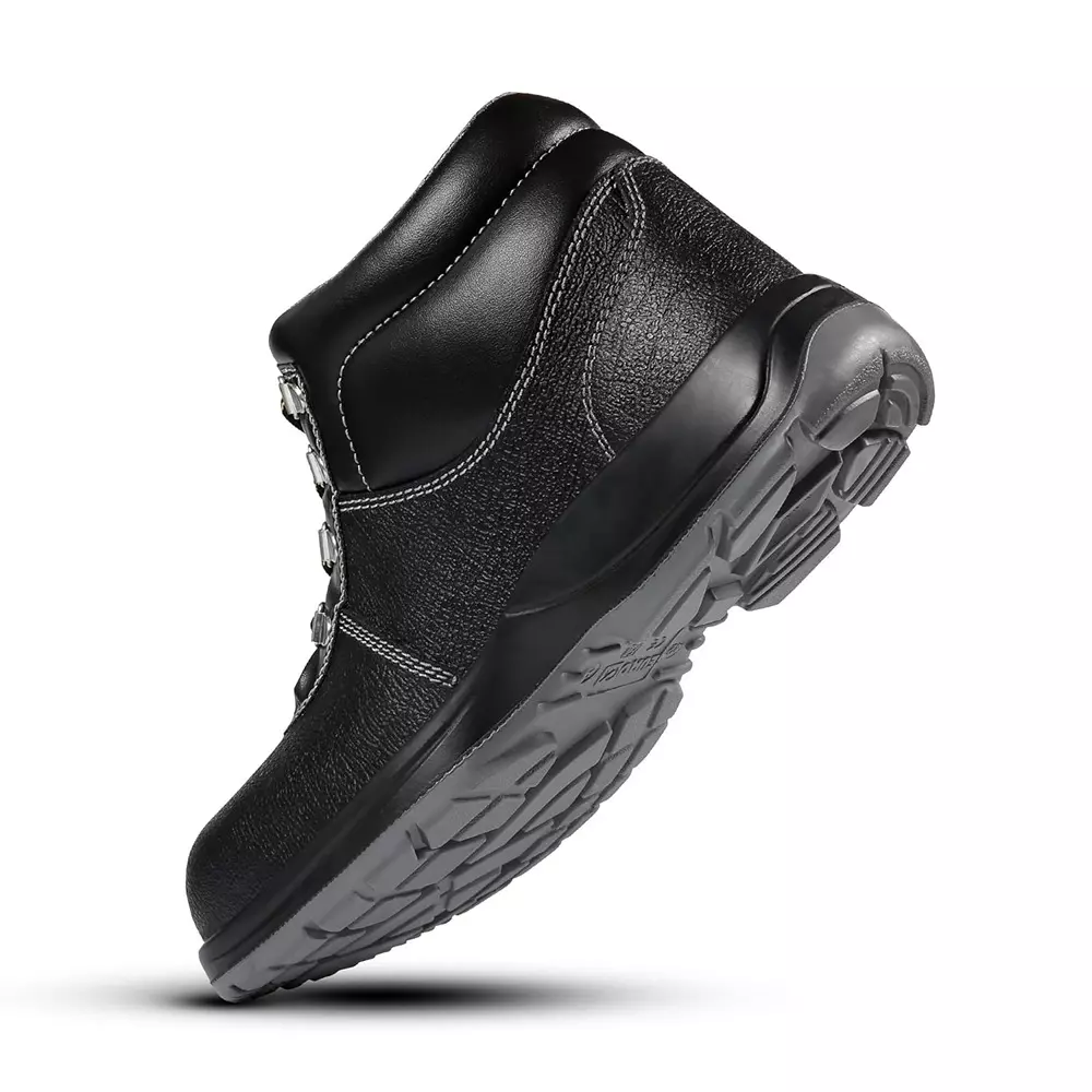 Eurock TROY 200 J Steel Toe Safety Shoe High Ankle PU Sole UK 7 Size Black for Industrial Use, 82571-TROY-07