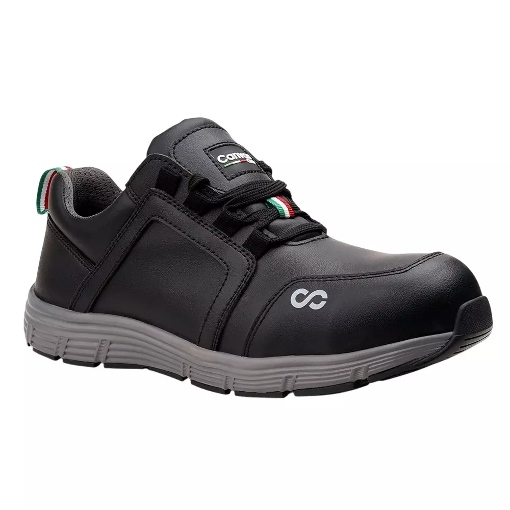 Canvas Club ROME S2 200 J Fiber Glass Toe Safety Shoe Low Ankle Phylon Rubber Sole UK 8 Size Black Micro Fibre
