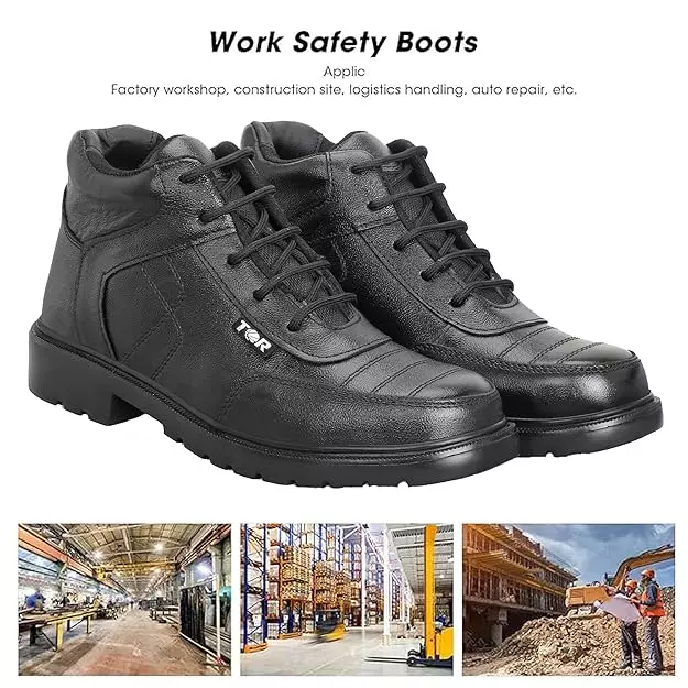 TOR Safety Boot Shoes High Ankle Phylon Sole Black Size UK 6, 1085