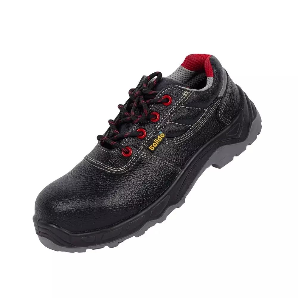 Solido Premium Safety Shoes Low Ankle PVC Sole Double Density PU Black Size UK 9, SY09