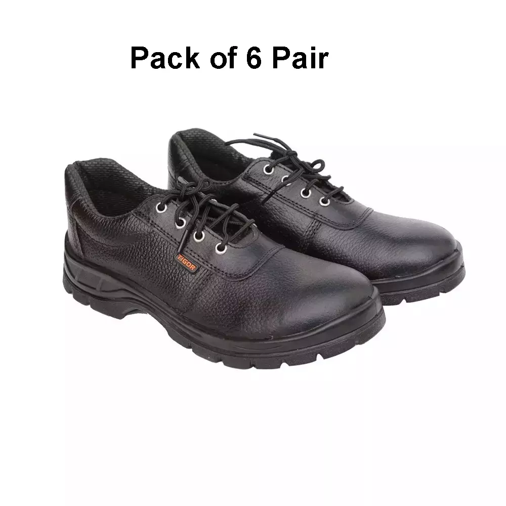 hindpro-steel-toe-safety-shoes-single-density-pu-sole-low-ankle-black-original-barton-print-grain-leather-size-uk-6-tigor-pack-of-6-pairs