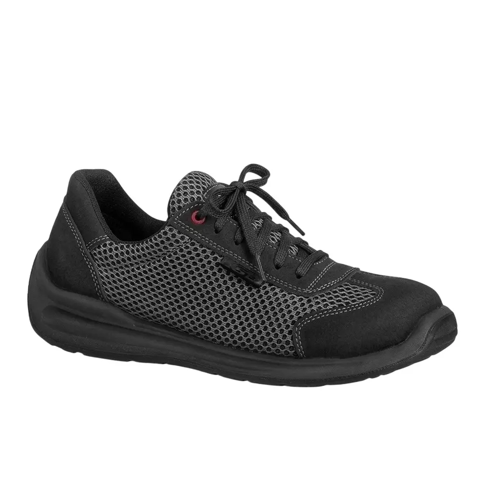 PERF 200 J Steel Toe Safety Shoes Low Ankle PU Sole UK 10 Size Black Synthetic Microfiber for Industrial Use, Oxygen S1