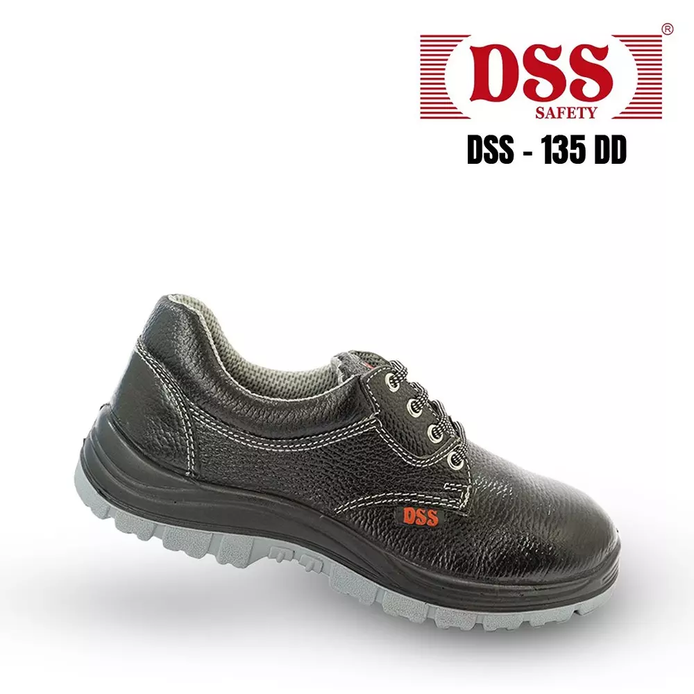 dss-steel-toe-safety-shoes-double-density-pu-sole-low-ankle-black-buff-grain-leather-size-uk-11-dss-135-dd-25-pair