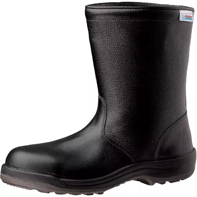 MIDORI Electrostatic Safety Shoes Black UK 7 Size Chrome-free Cowhide Leather (soft Embossed) Middle Cut, ES240ECOS26.0