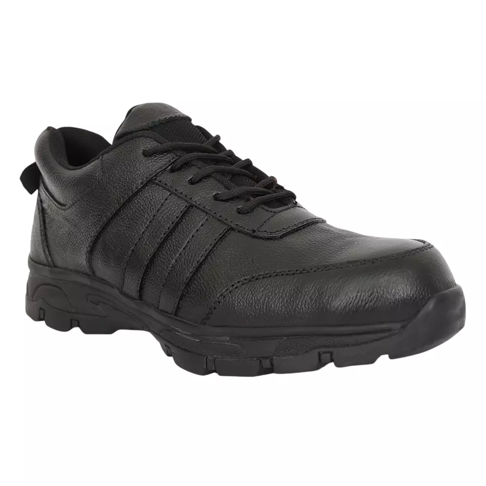 Torzu Low Ankle Leather Safety Shoes with Steel Toe Black UK 10 Size, TZU-ST-ISI-BLK AD 229
