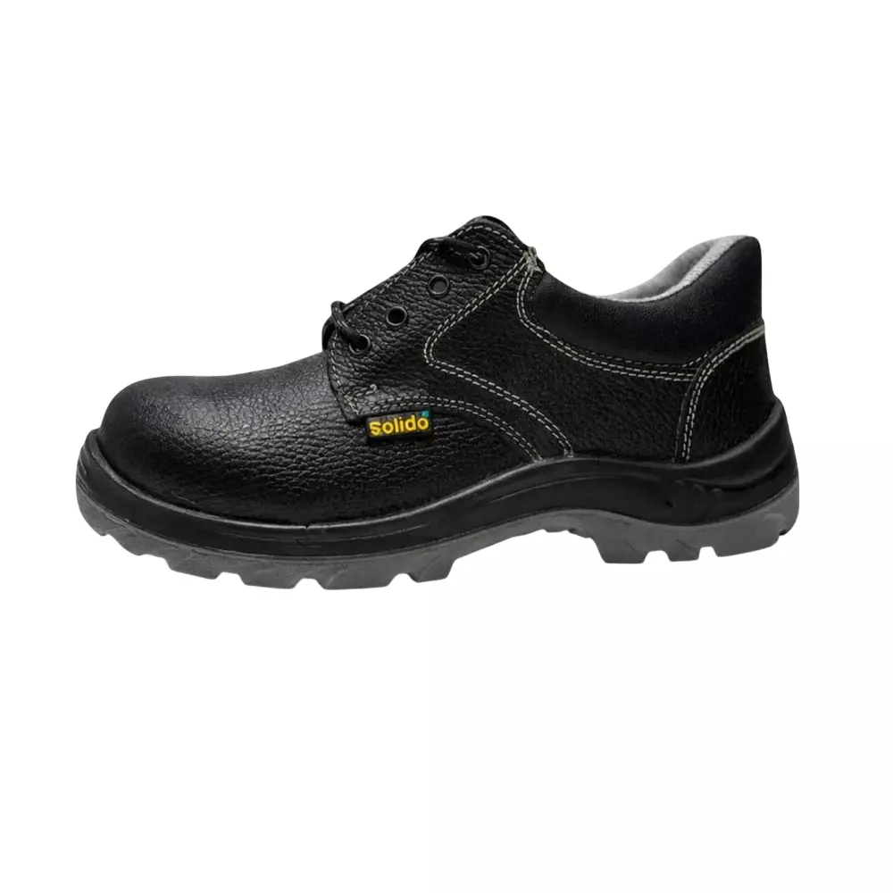 L&T Solido Steel Toe Safety Shoes Low Ankle PU Double Density Sole Size UK 9 Black Model Solido Walk