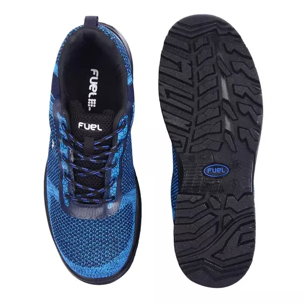 Fuel Steel Toe Safety Shoes Low Ankle Single Density PU Sole Blue, Boulder Size UK 9