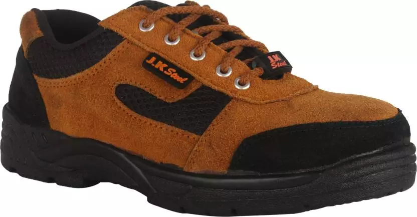 JK Steel JKPSFSN01TN PVC Steel Toe Tan Leather Safety Shoes, Size 10