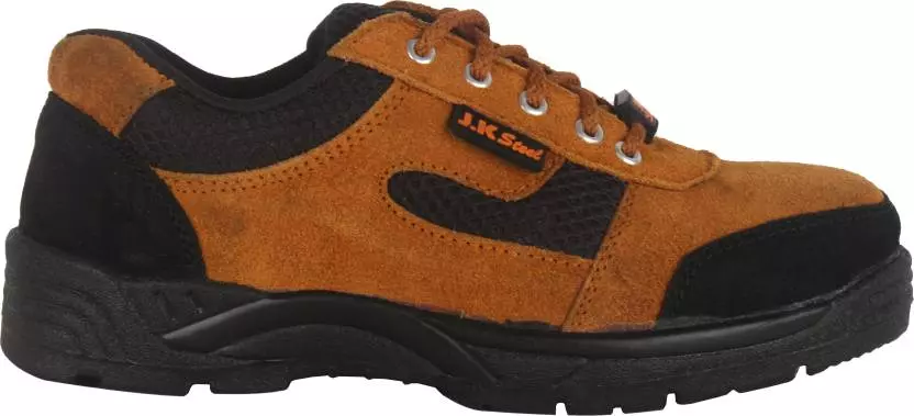 JK Steel JKPSFSN01TN PVC Steel Toe Tan Leather Safety Shoes, Size 10