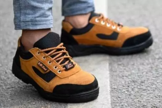 JK Steel JKPSFSN01TN PVC Steel Toe Tan Leather Safety Shoes, Size 10