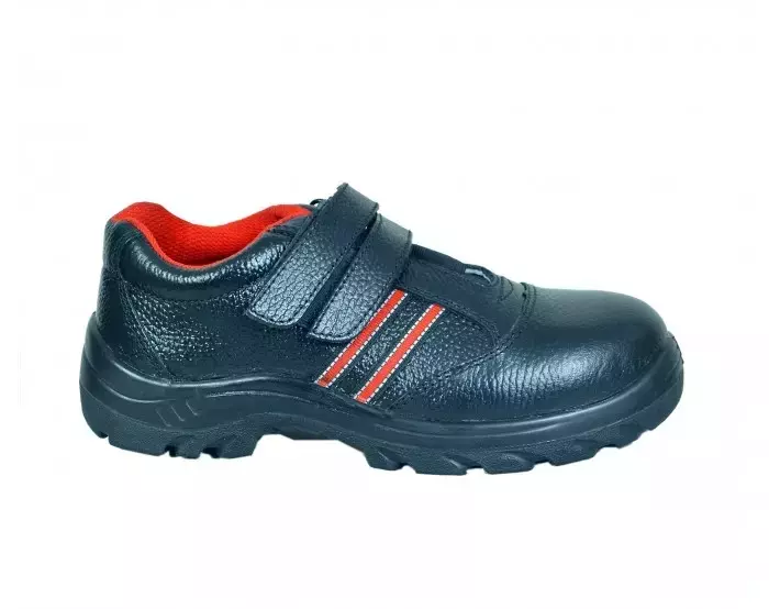 Zain Steel Toe Safety Shoes Leather Low Ankle Single Density PU Sole Size UK 11 Black, ZM-07 (LADIES)