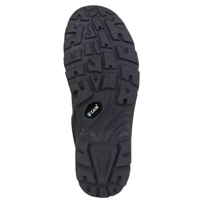 Zain Steel Toe Safety Shoes Micro Fiber Low Ankle Double Density PU Sole Size UK 10 Black, ZM-16