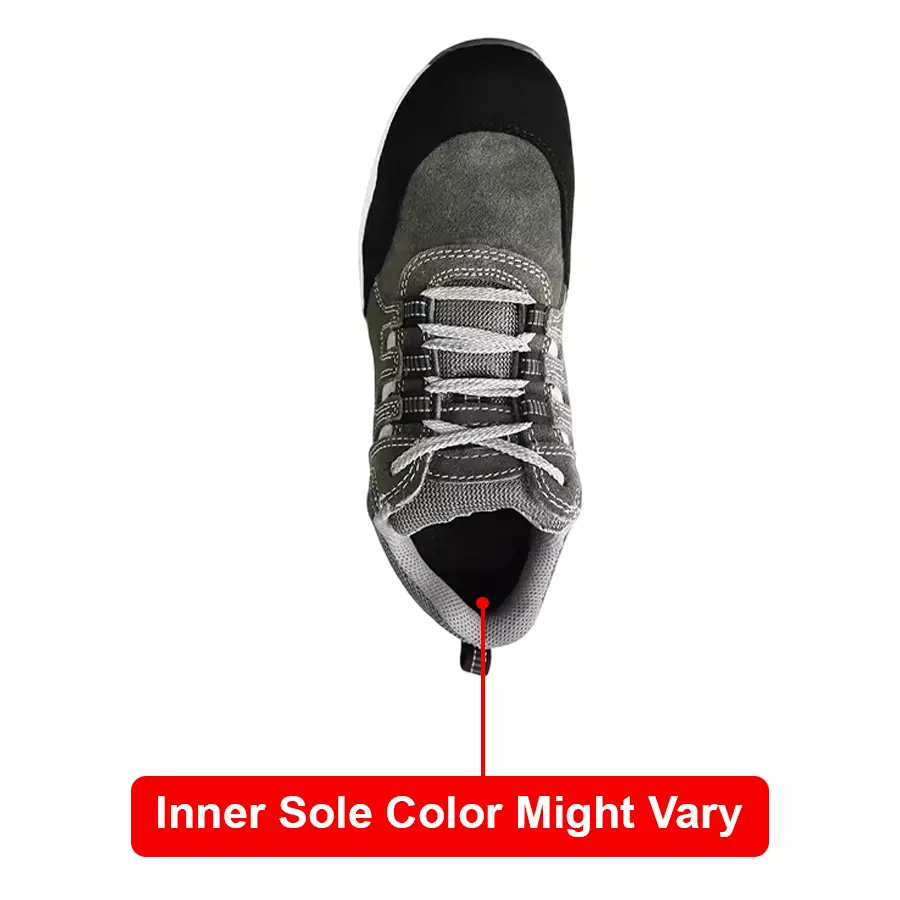 Lancer Steel Toe Safety Shoes PU Sole UK 6 Black and Grey, TP-1203