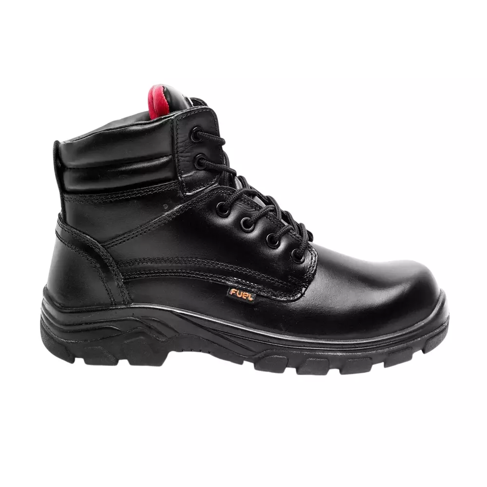 Fuel Steel Toe Safety Shoes PU Sole High Ankle Black Size UK 9, Stallion HC BLACK
