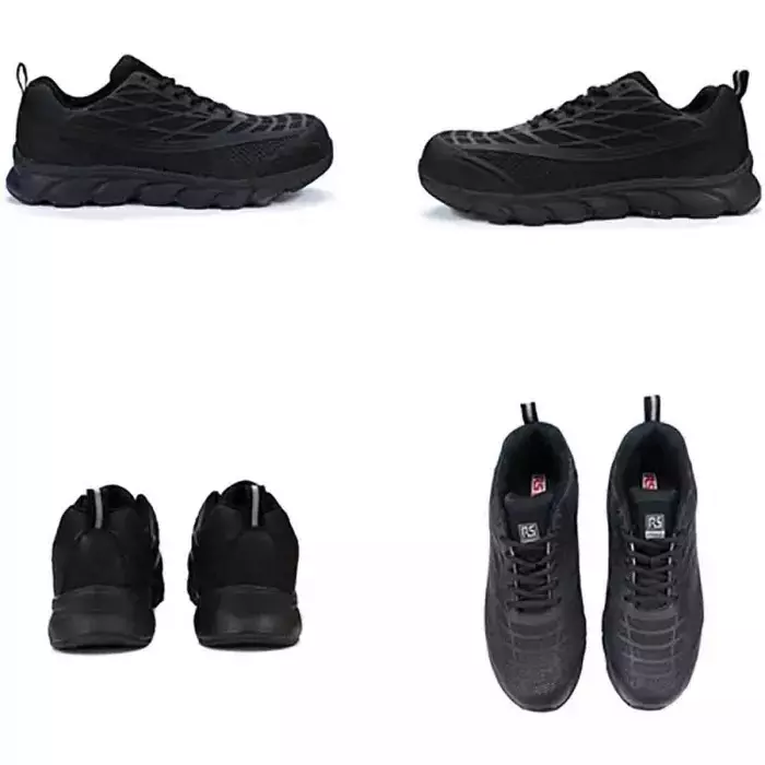 RS PRO Mens Black Toe Capped Safety Trainers, UK 11, EU 46 Model No 2011590 (Each of 1 Pair)