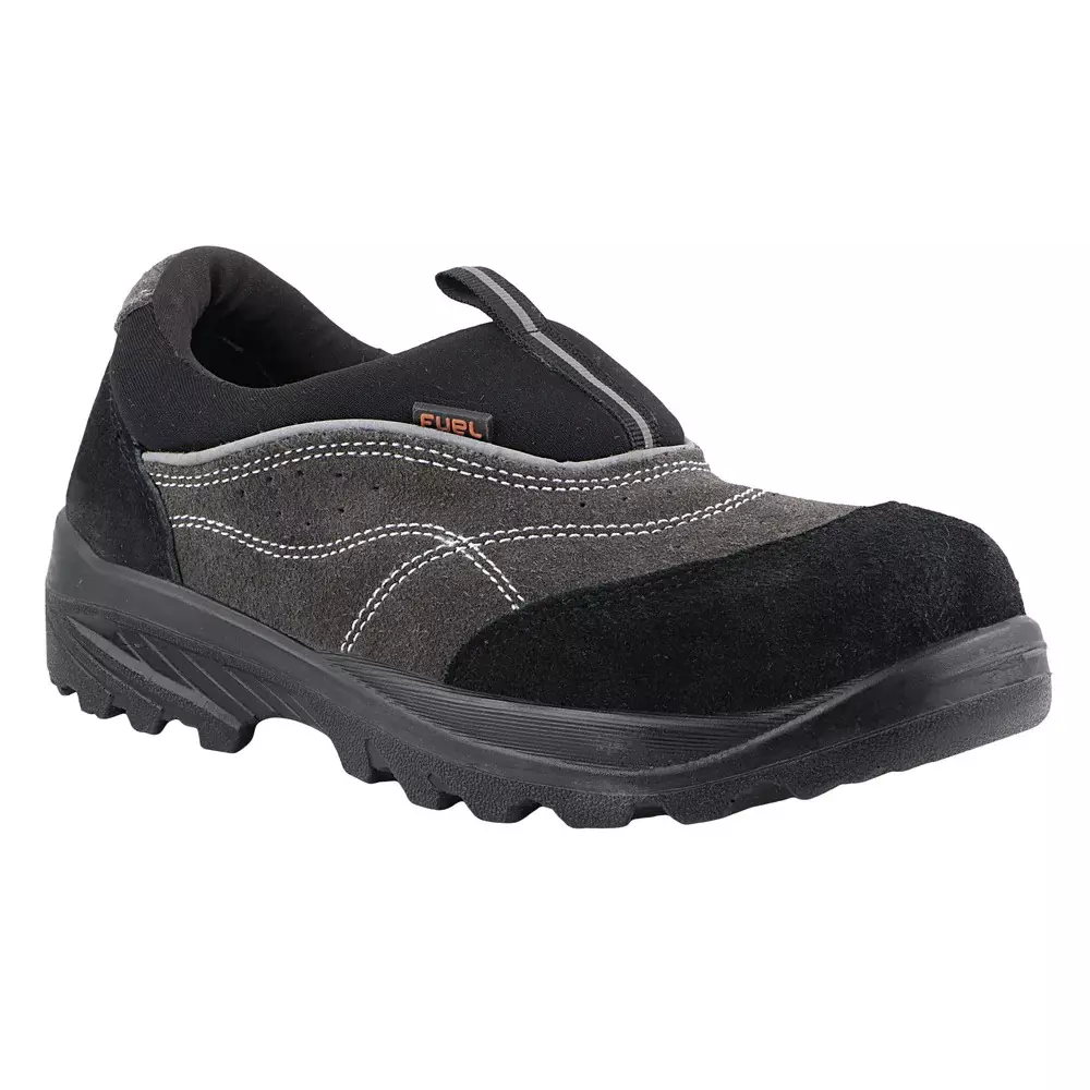 Fuel Steel Toe Safety Shoes PU Sole  Black & Grey Size UK 11, SLIP-ON