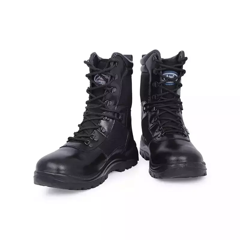 Allen Cooper Plain Toe Combat Boot High Ankle PU Sole Size 14 UK/India Black, AC-1096