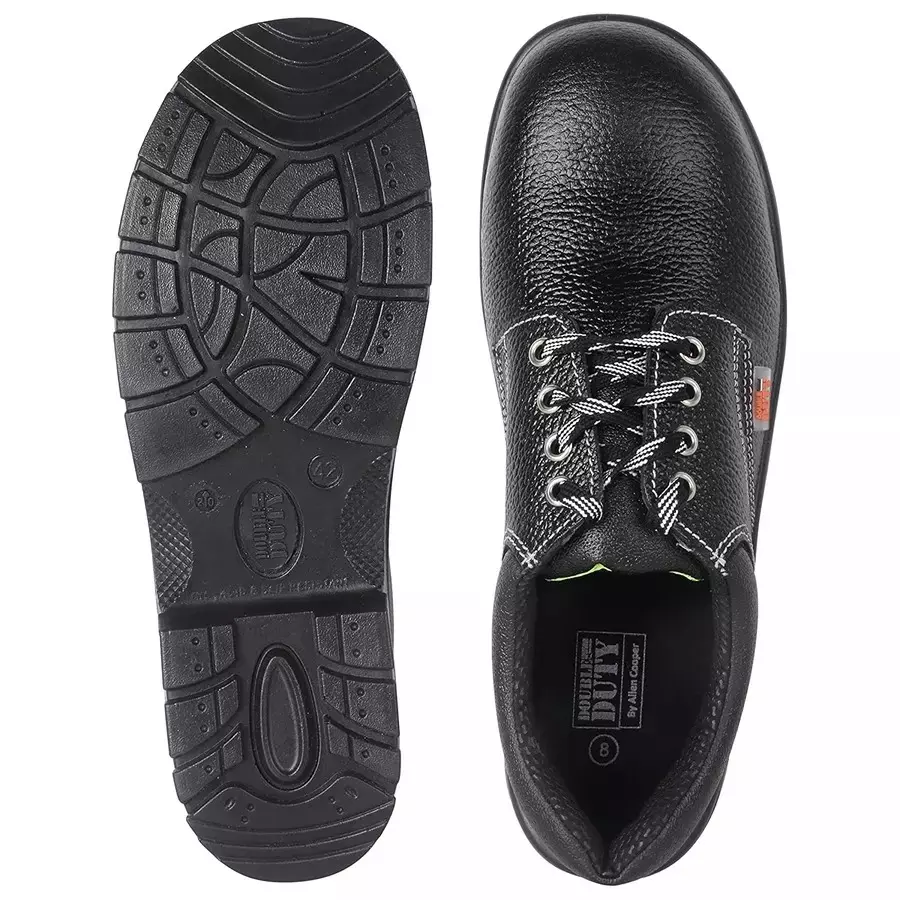 Allen Cooper Steel Toe Safety Shoes Low Ankle PU Sole Size 7 UK/India Black, AS-7074
