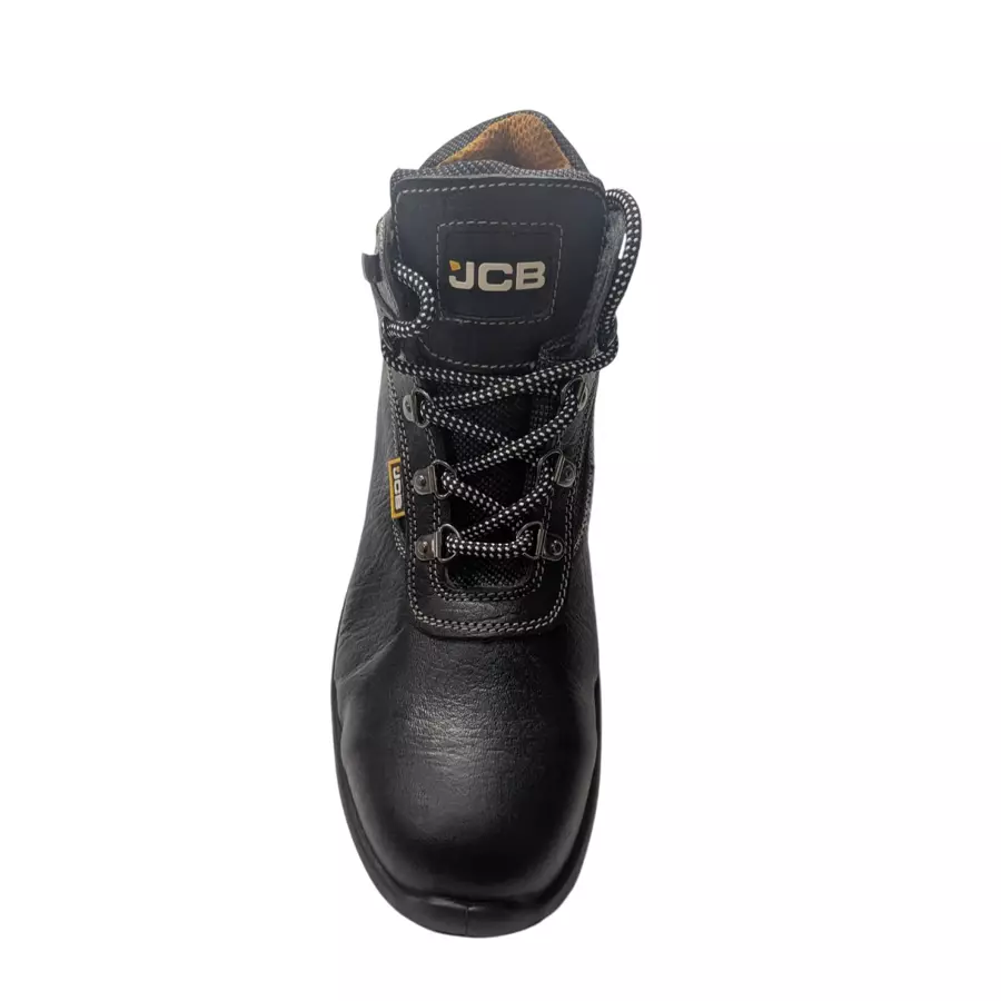 JCB Safety Shoes Steel Toe Excavator Leather Black , Size 11
