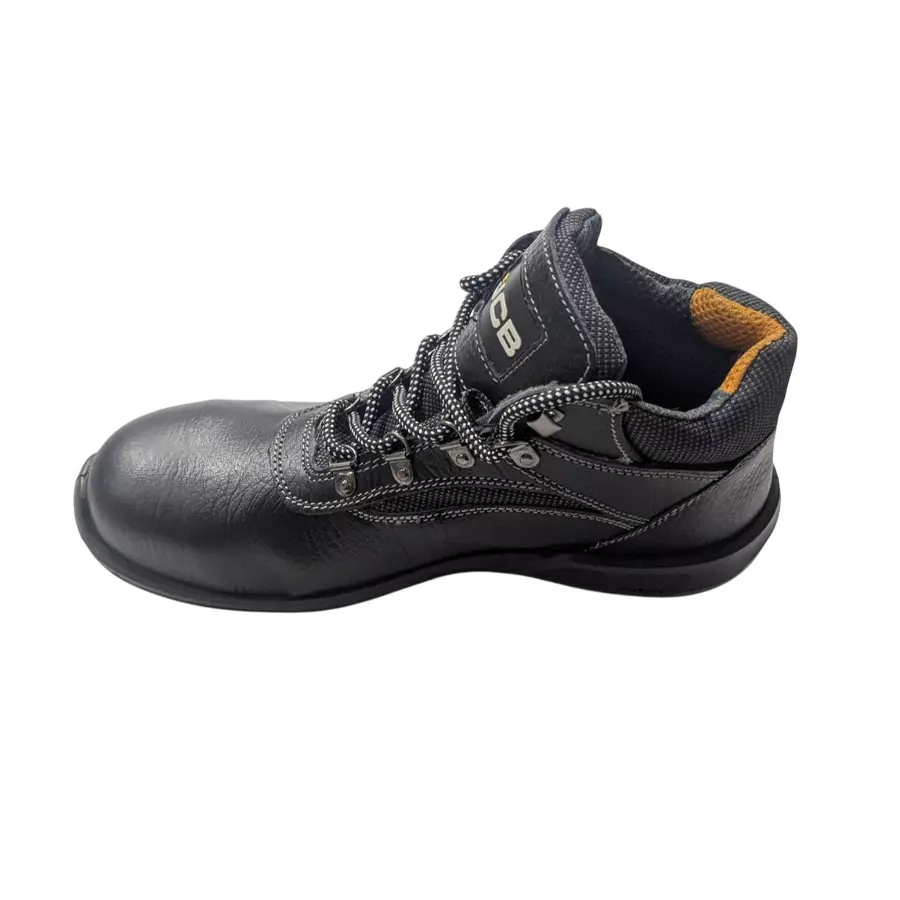JCB Safety Shoes Steel Toe Excavator Leather Black , Size 11