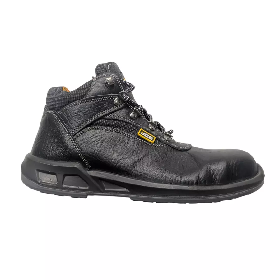 JCB Safety Shoes Steel Toe Excavator Leather Black , Size 11