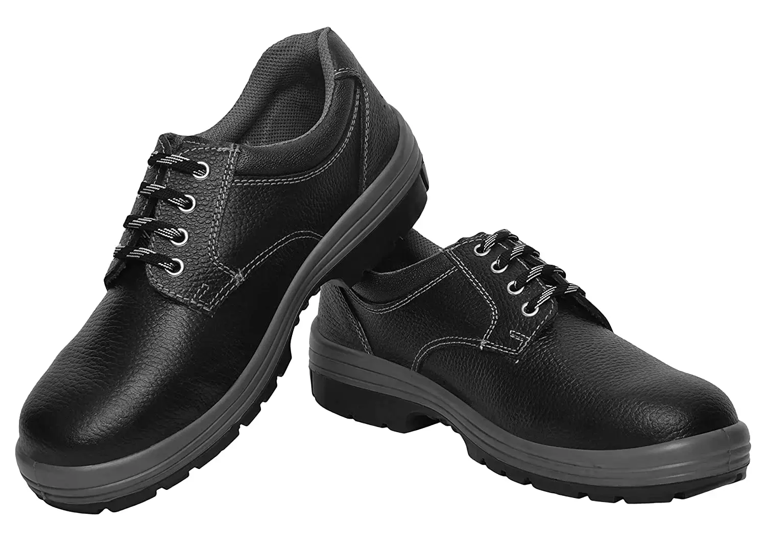 Allen Cooper Composite Toe Safety Shoes Leather Low Ankle PU Sole Size 7 UK/India Black, DD-7079
