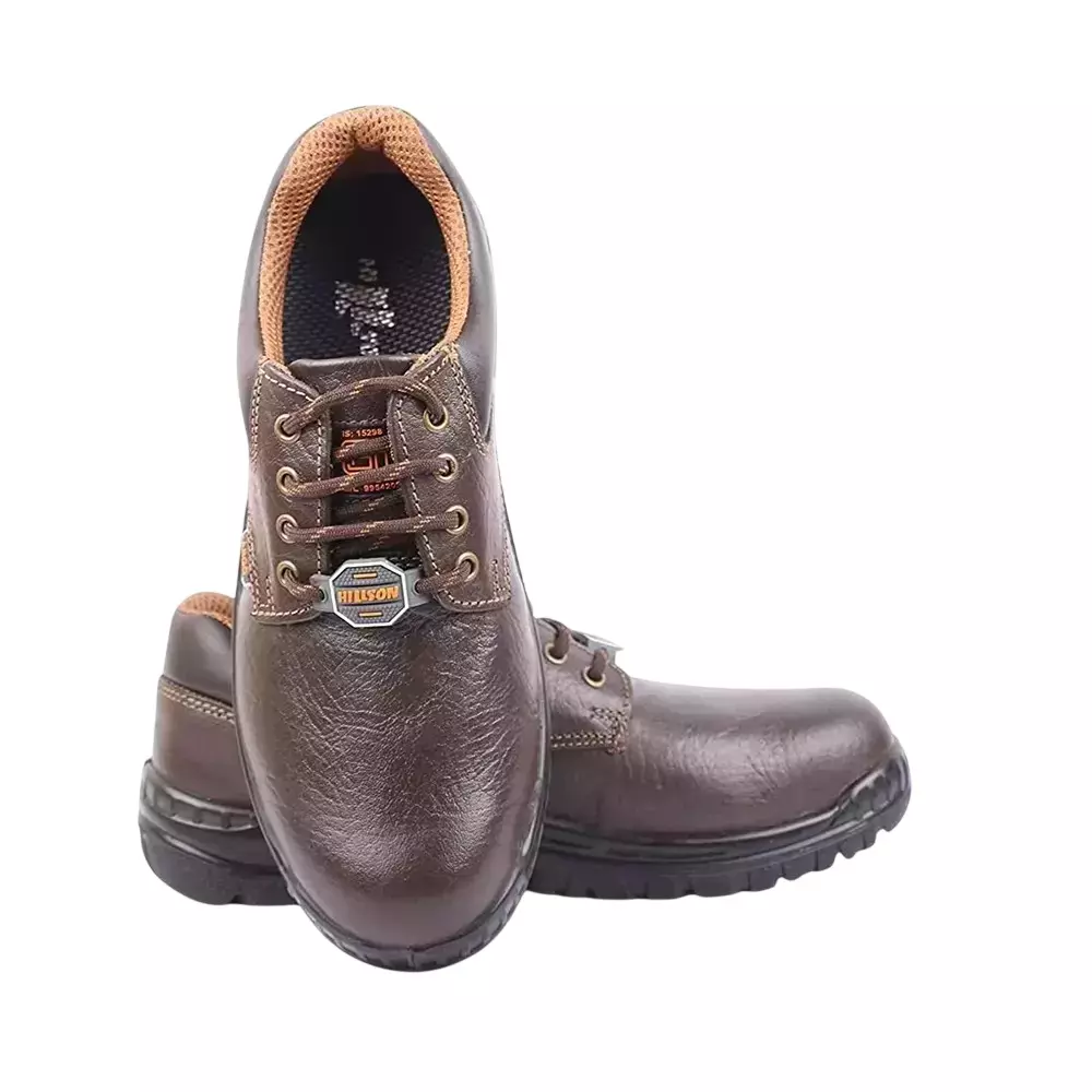 Hillson Steel Toe Safety Shoes Low Ankle PU Sole Low Ankle Size UK 6 Brown, ARGO BROWN