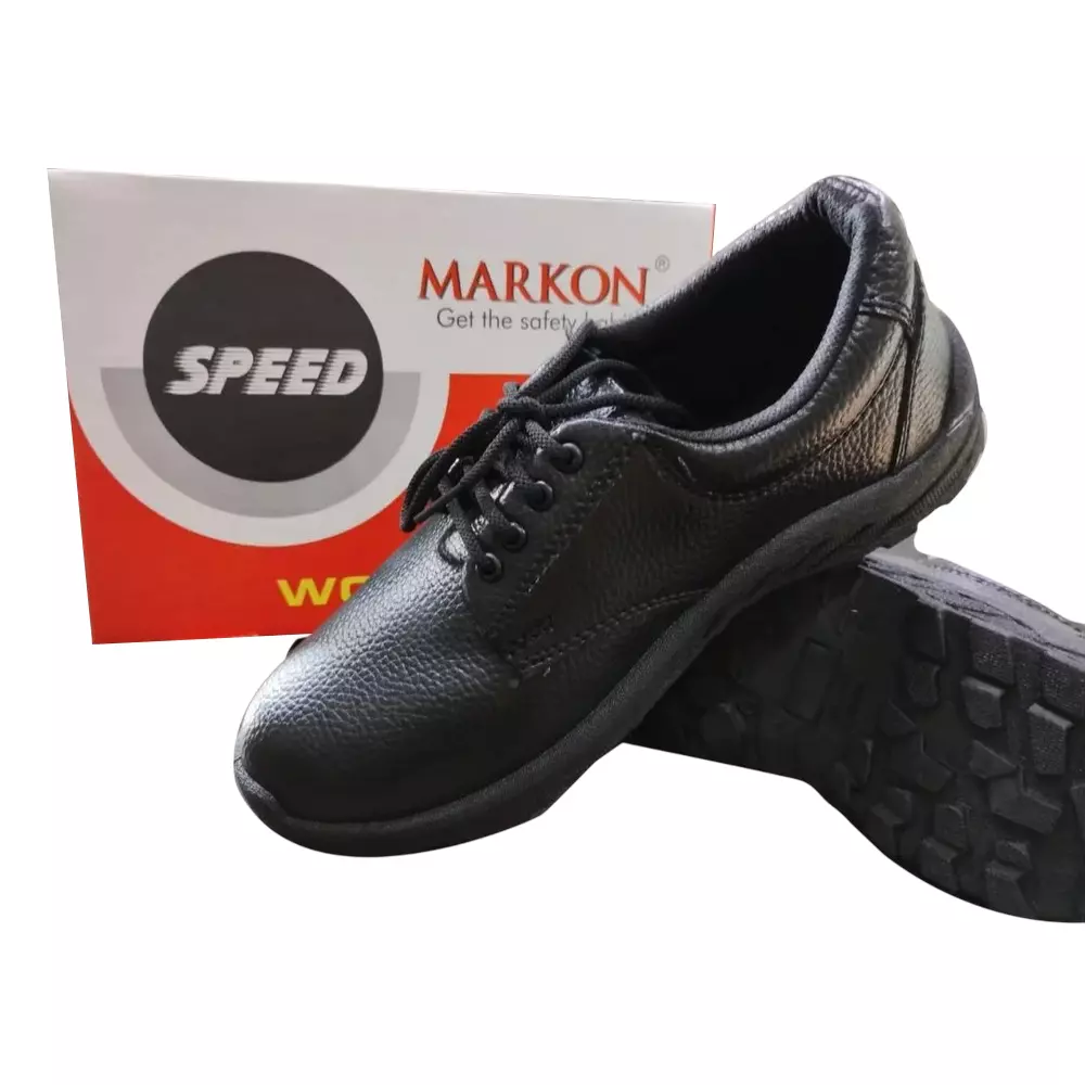 Markon Speed Safety Shoes PVC Sole Low Ankle Steel Toe Black UK 6