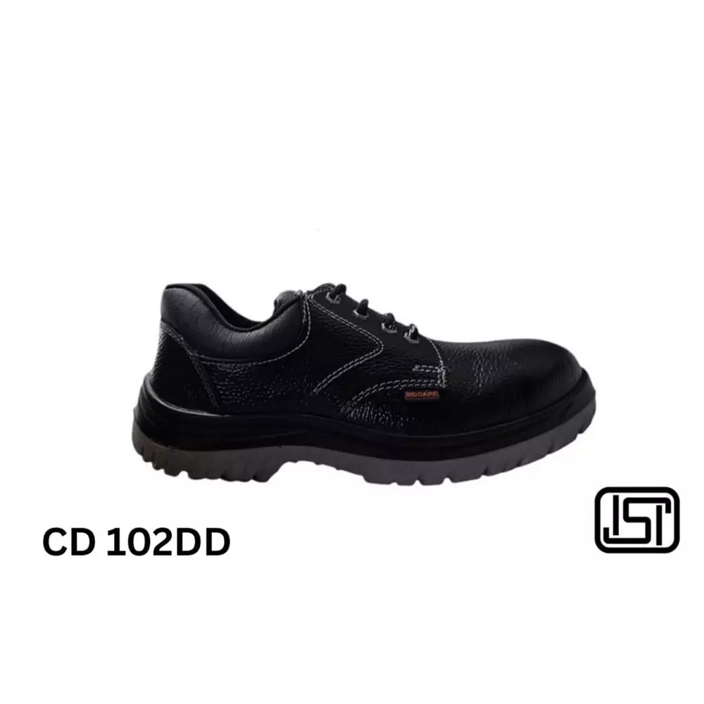 Indoarc Safety Shoes PU Low Ankle Double Density Black Steel Toe UK 8, CD 102