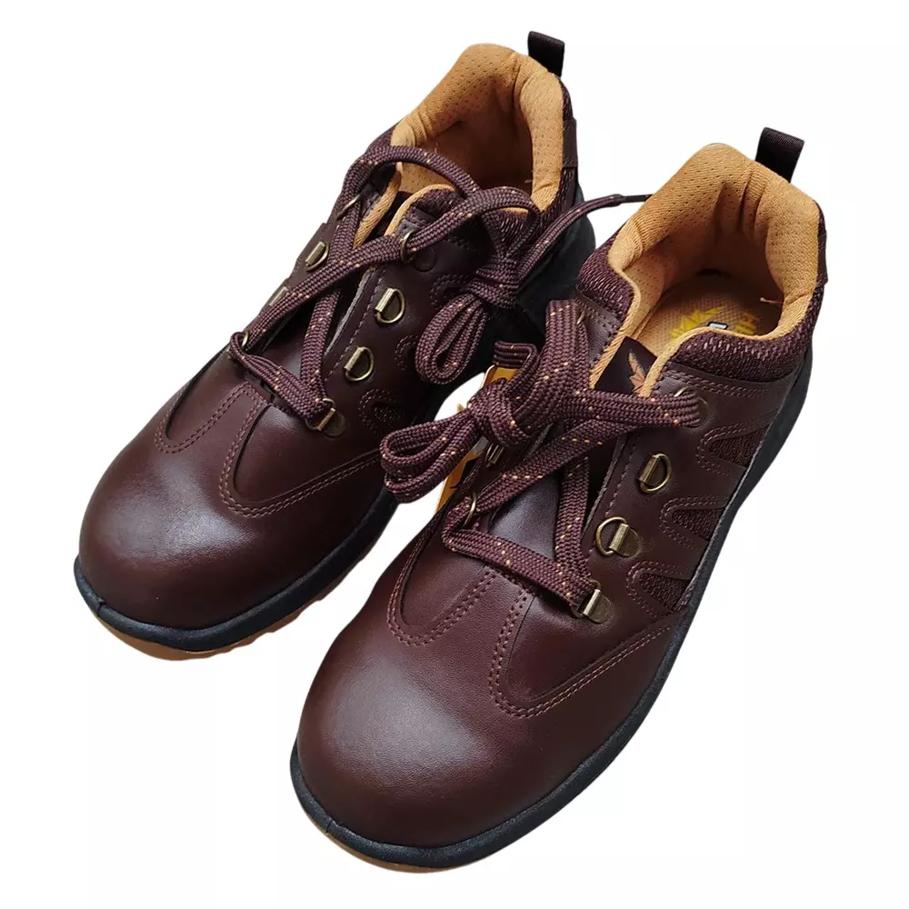 Hillson Wefly Re-Enforced Cap Toe Safety Shoes Low Ankle Synthetic Leather Tan, Size UK 7, WF1904