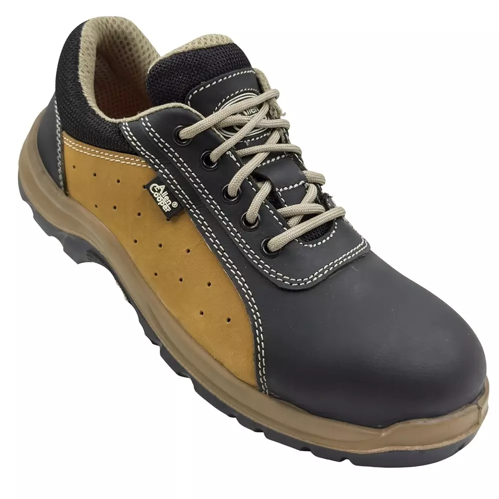 Allen Cooper Steel Toe Safety Shoe Low Ankle PU Sole UK 9 Size Black for Industrial Use, ACL 1702