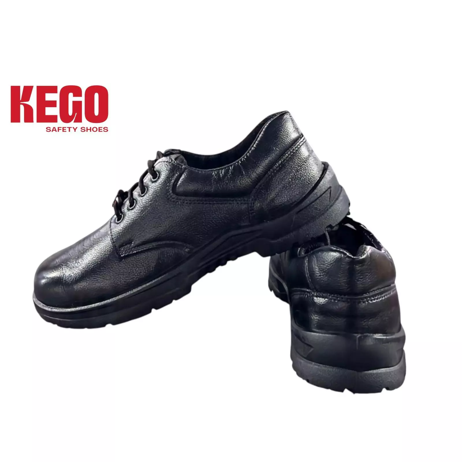 KEGO Safety Shoes Metal Toe Low Ankle Direct Injection PVC (Moulded) Sole Black UK 10, KG-PVL-1002 (5 Pairs )