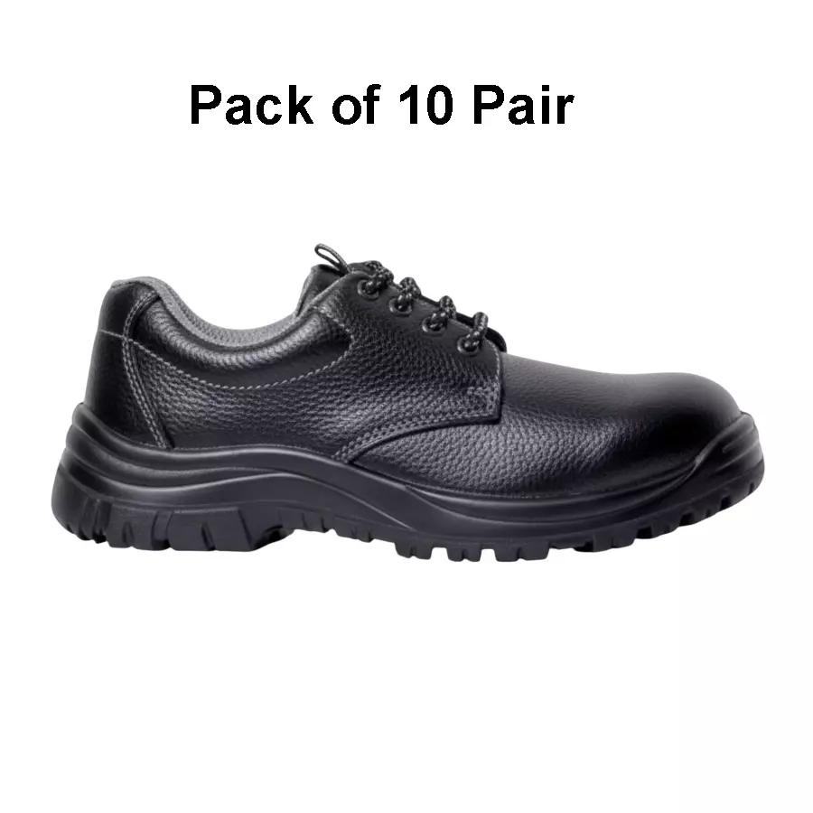 safe-n-sure-ddike-safety-shoe-high-ankle-pu-sole-steel-toe-genuine-buff-grain-leather-black-size-uk-8-pack-of-10-pair