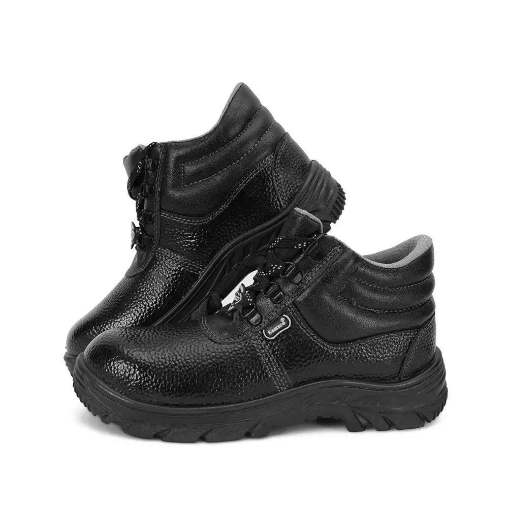 Komico Steel Toe Safety Shoes PVC Sole High Ankle Black Leather Size UK 11, Tejas (Pack of 24 Pairs)