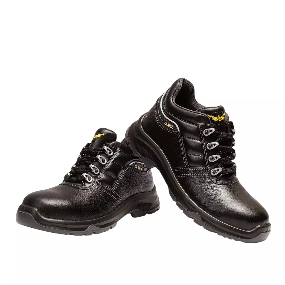 Hillson Clawz Safety Shoes Steel Toe PU Sole Low Ankle Real Buff Leather Black (Size UK 6 - UK 10)