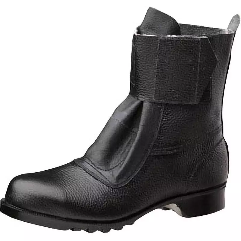 MIDORI Safety Shoes Black UK 9 Size Cow Chrome Leather (Soft Embossing) Middle Cut, V173K28.0