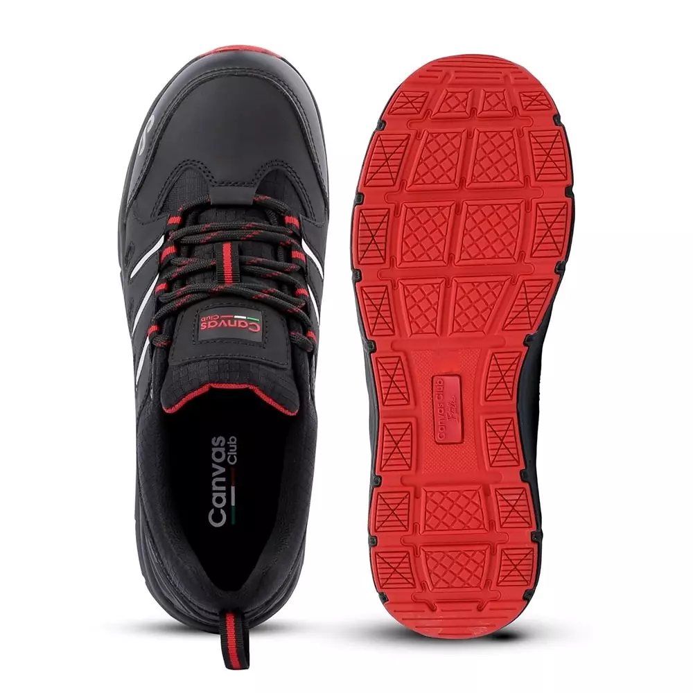 canvas-club-riva-red-low-ankle-safety-shoes-200j-steel-toe-phylon-mid-sole-rubber-out-sole-black-uk-7-size-for-industrial-use