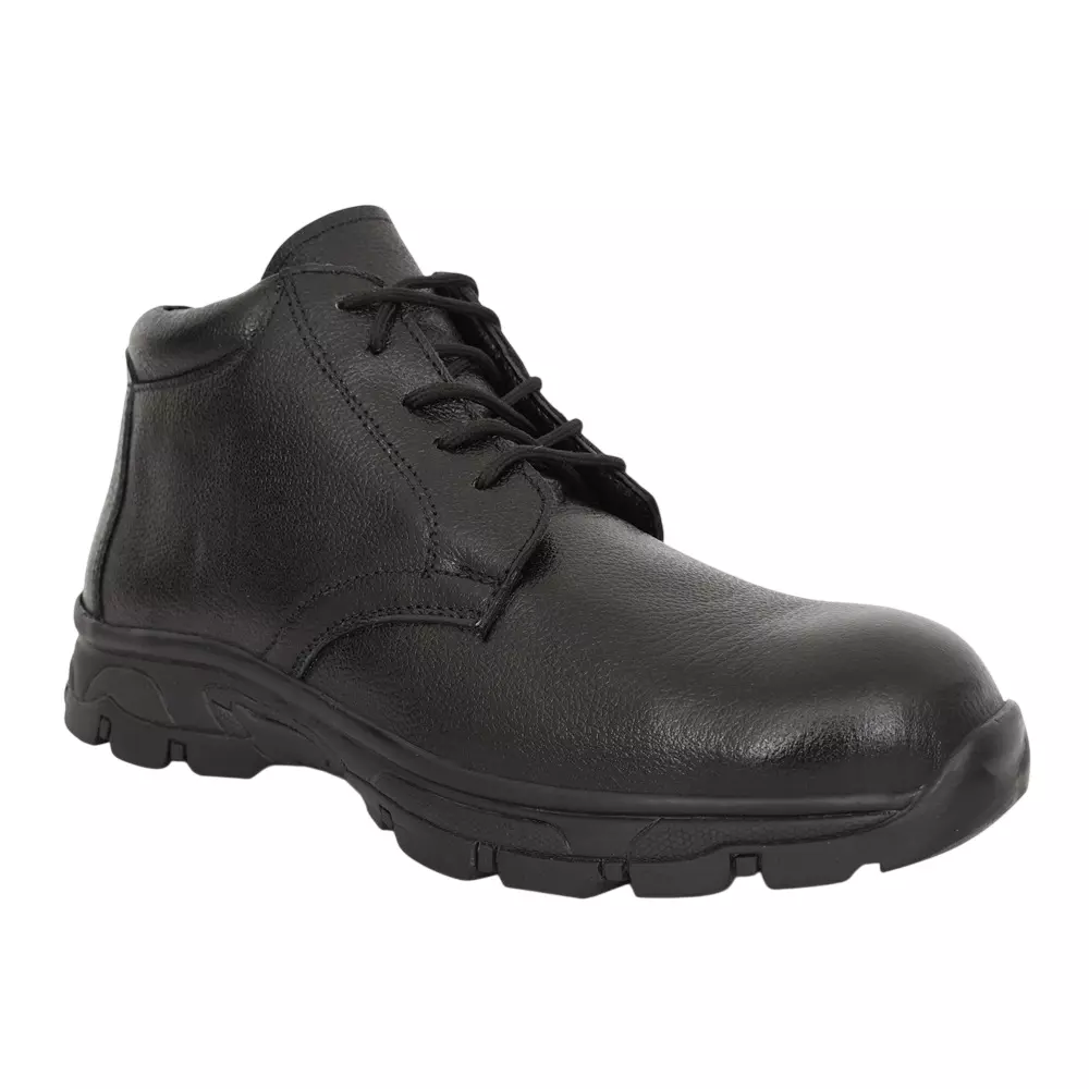 Torzu Mid Ankle Leather Safety Shoes with Steel Toe Black UK 10 Size, TZU-ISI-BOOT-BLK 101