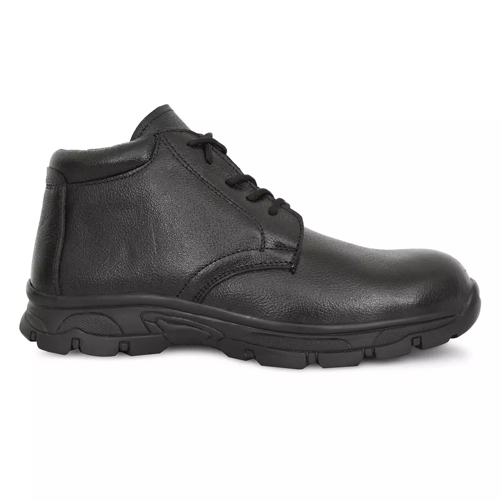 torzu-mid-ankle-safety-shoes-steel-toe-leather-black-rubber-sole-uk-10-size-for-industrial-office-use-tzu-isi-boot-blk-101