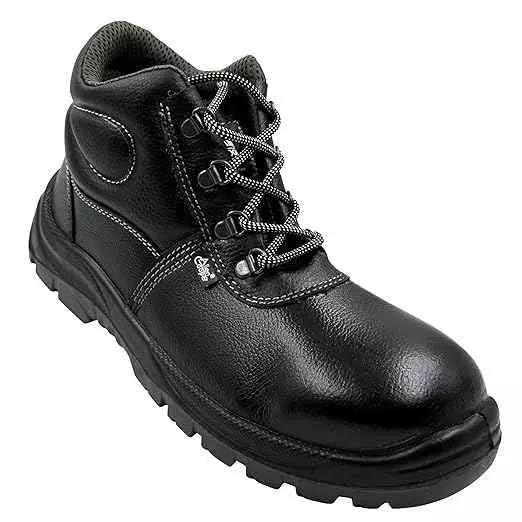 Allen Cooper Steel Toe Safety Shoes Barton Print Leather High Ankle Black UK 13 Size, 82080-AC-1008-13-BLK