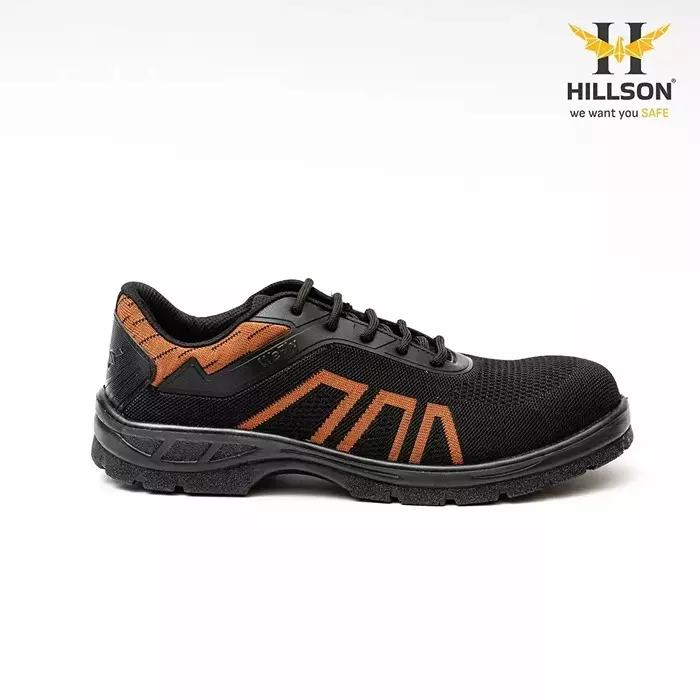 hillson-low-ankle-steel-toe-safety-shoes-pu-sole-breathable-flyknit-fabric-upper-material-tan-uk-11-size-for-industrial-construction-area-use-wf02-tan