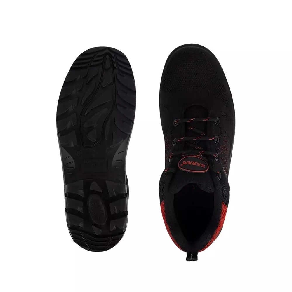 karam-pu-sole-medium-ankle-safety-shoes-flyknit-fabric-upper-with-black-red-color-print-fiber-toe-black-uk-7-size-for-industrial-use-fs215fnfwsamn-07-pack-of-3-pair