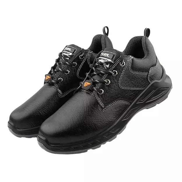 Fuel Almond Toe Safety Shoes Low Ankle Mesh Black, Smith-04