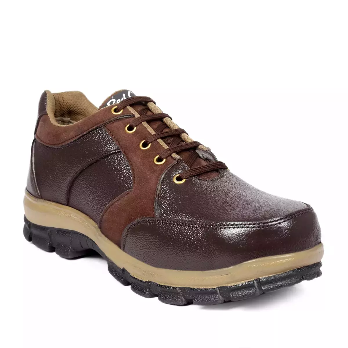 Red Can Steel Toe Safety Shoe Low Ankle Genuine Leather Size UK 9 Brown, SGE1167BRN