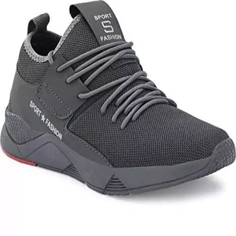 Wonker Steel Toe Safety Shoes High Ankle PVC Sole Grey Full Grain Leather Size UK 8, 6287 -8