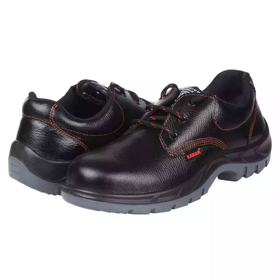 Karam Steel Toe Safety Shoes Low Ankle Black Size UK 6, FS01