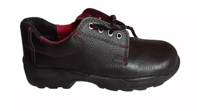 PRIME Steel Toe Safety Shoes Leather Low Ankle Size UK 7 Black, Fiar