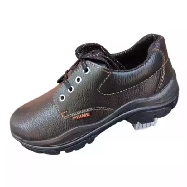 PRIME Steel Toe Safety Shoes Leather Low Ankle Size UK 8 Black, Fiar