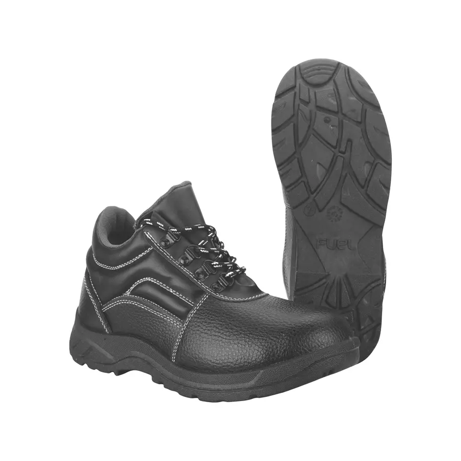 Fuel Steel Toe Safety Shoes Single Density High Ankle Size UK 8 Black Model Arsenal-HC